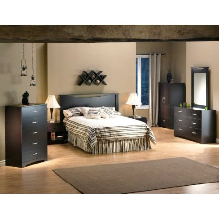 Modern 5 Drawer Bedroom Chest in Chocolate Finish-1