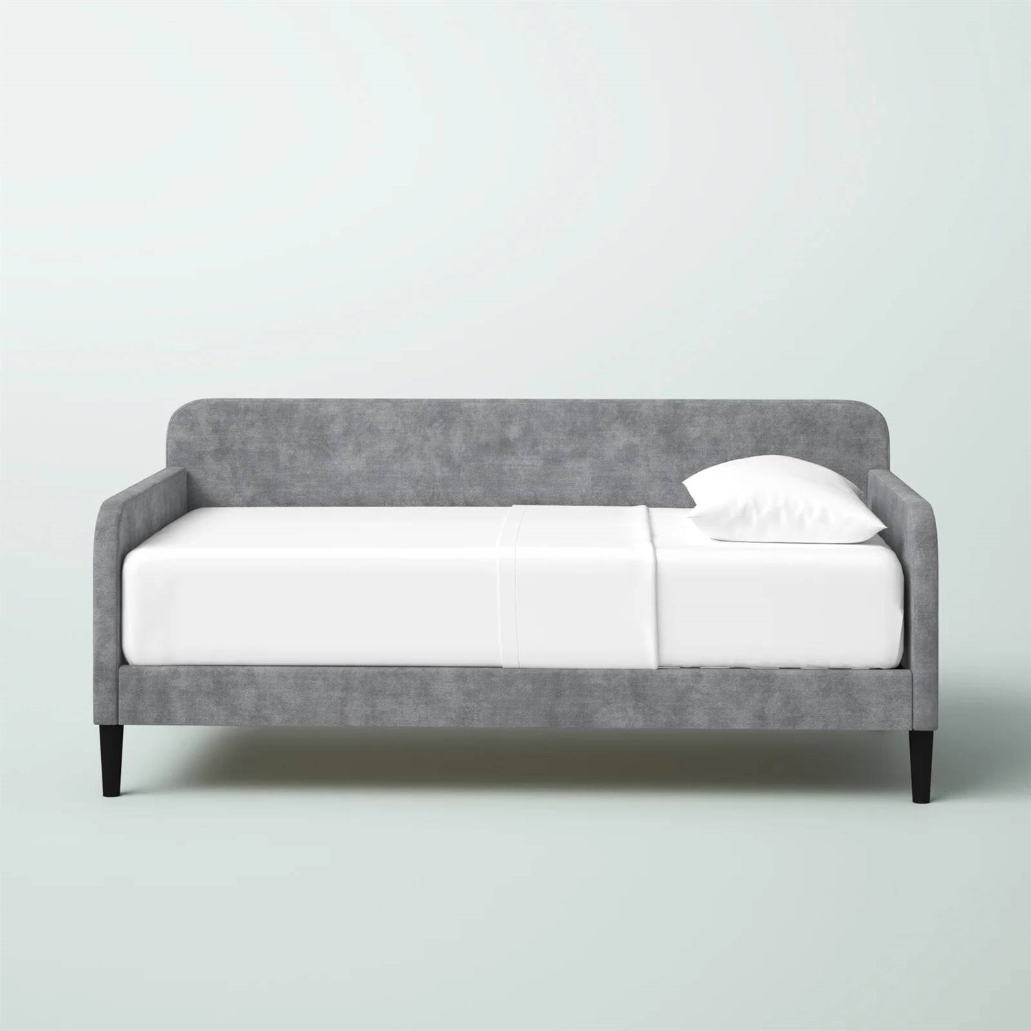 Twin size Modern Grey Silver Velvet Upholstered Daybed-4