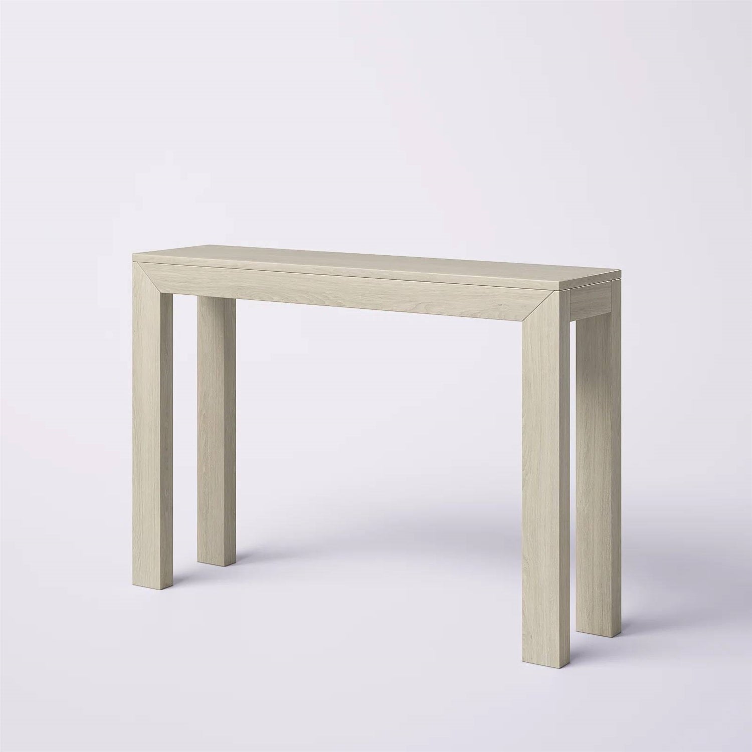 Solid Wood Modern Accent Console Table / Sofa Table in Beige Seashell Finish-3