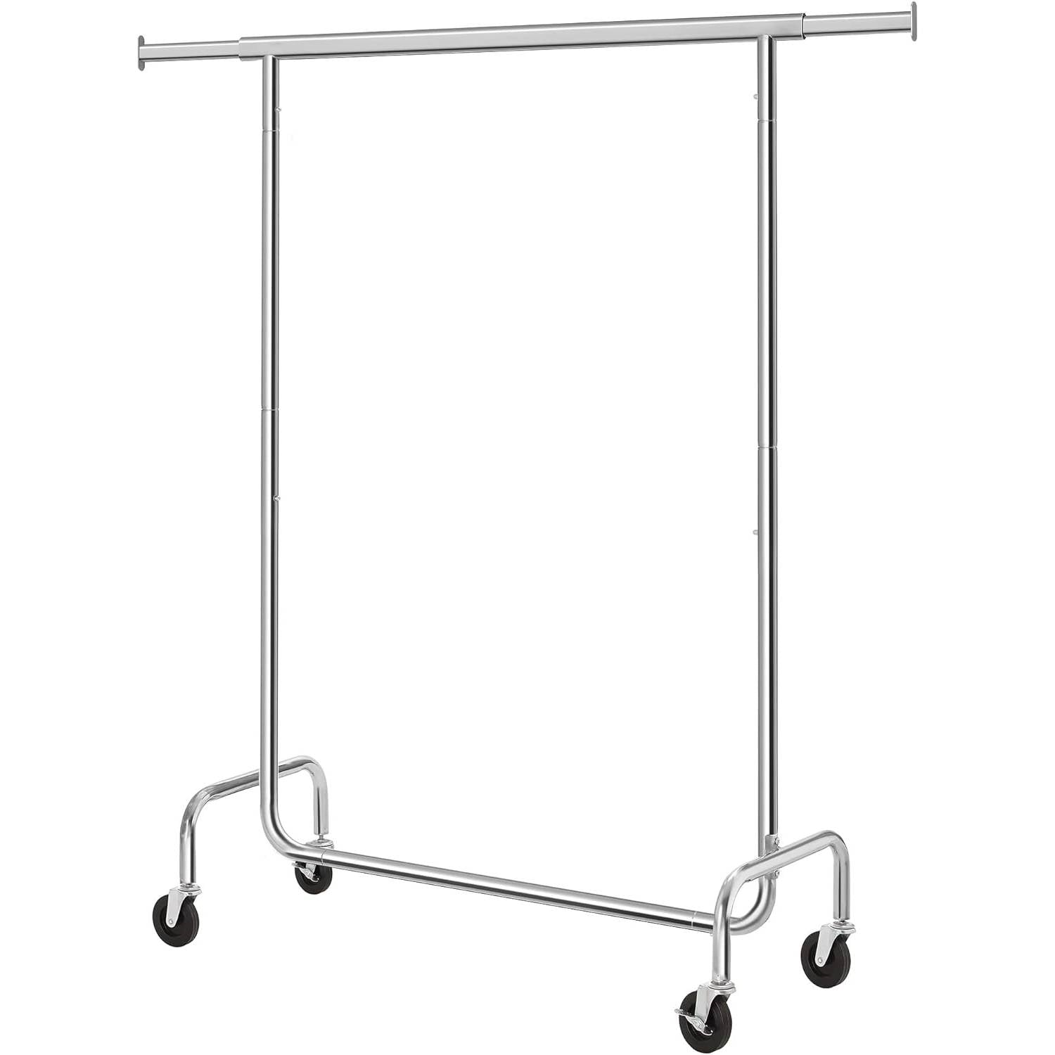 Heavy Duty Metal Tube Clothes Garment Rack on Wheels with 286 lb. Capacity-0