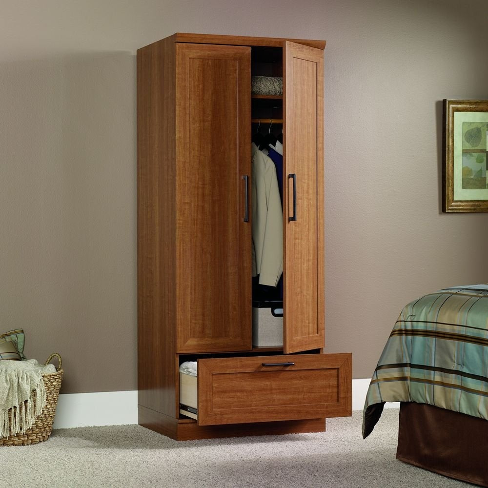 Sienna Oak Wardrobe Clothes Storage Cabinet Armoire-1