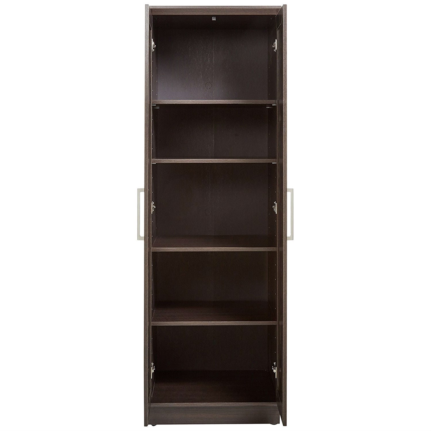 Bedroom Wardrobe Cabinet Storage Closet Organizer in Dark Brown Oak Finish-1