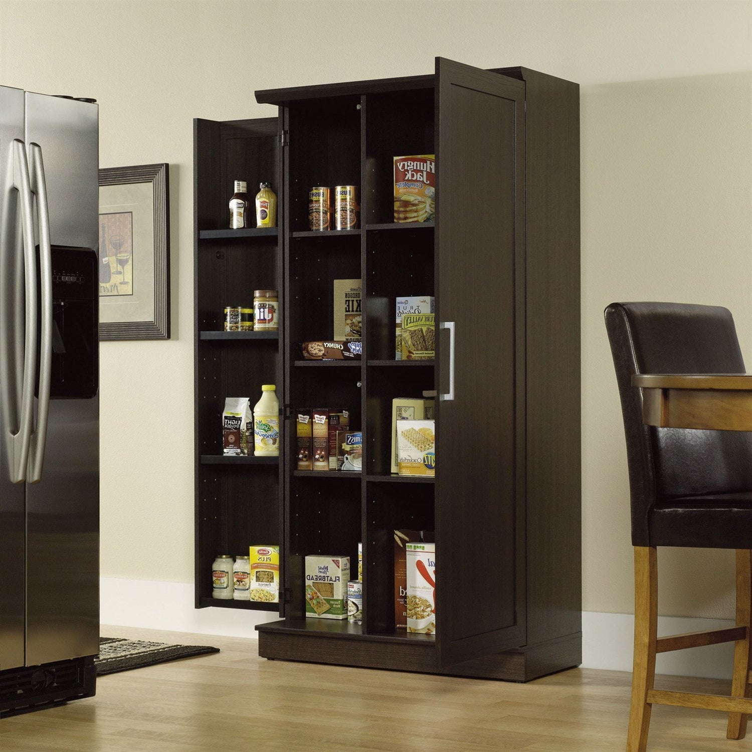 Multi-Purpose Living Room Kitchen Cupboard Storage Cabinet Armoire in Brown-2