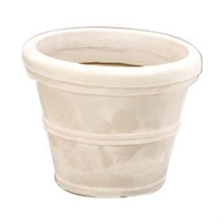 12-inch Diameter Round Planter in Weathered Stone Finish Poly Resin-0