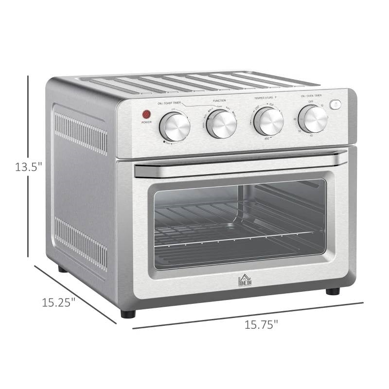 Silver Stainless Steel Convection Toaster Oven Kitchen Air Fryer-4