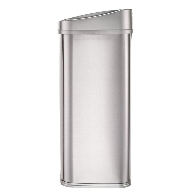 Silver 13-Gallon Stainless Steel Kitchen Trash Can with Motion Sensor Lid-2