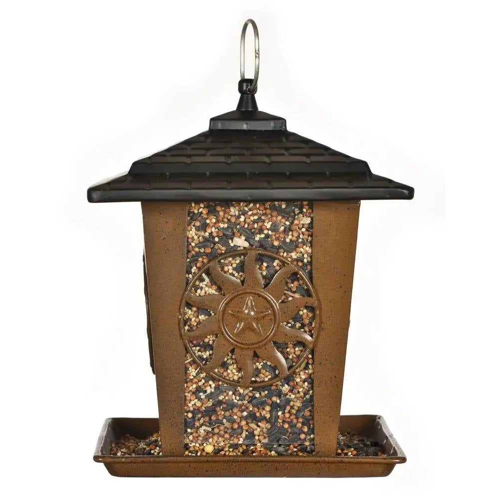 Heavy Duty Lantern Style Bird Feeder with Four Wide Perching Areas-0