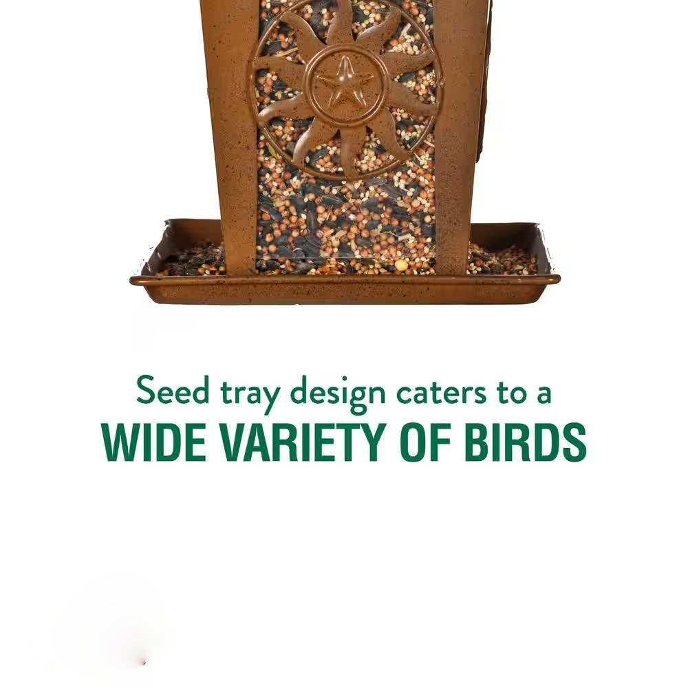 Heavy Duty Lantern Style Bird Feeder with Four Wide Perching Areas-2