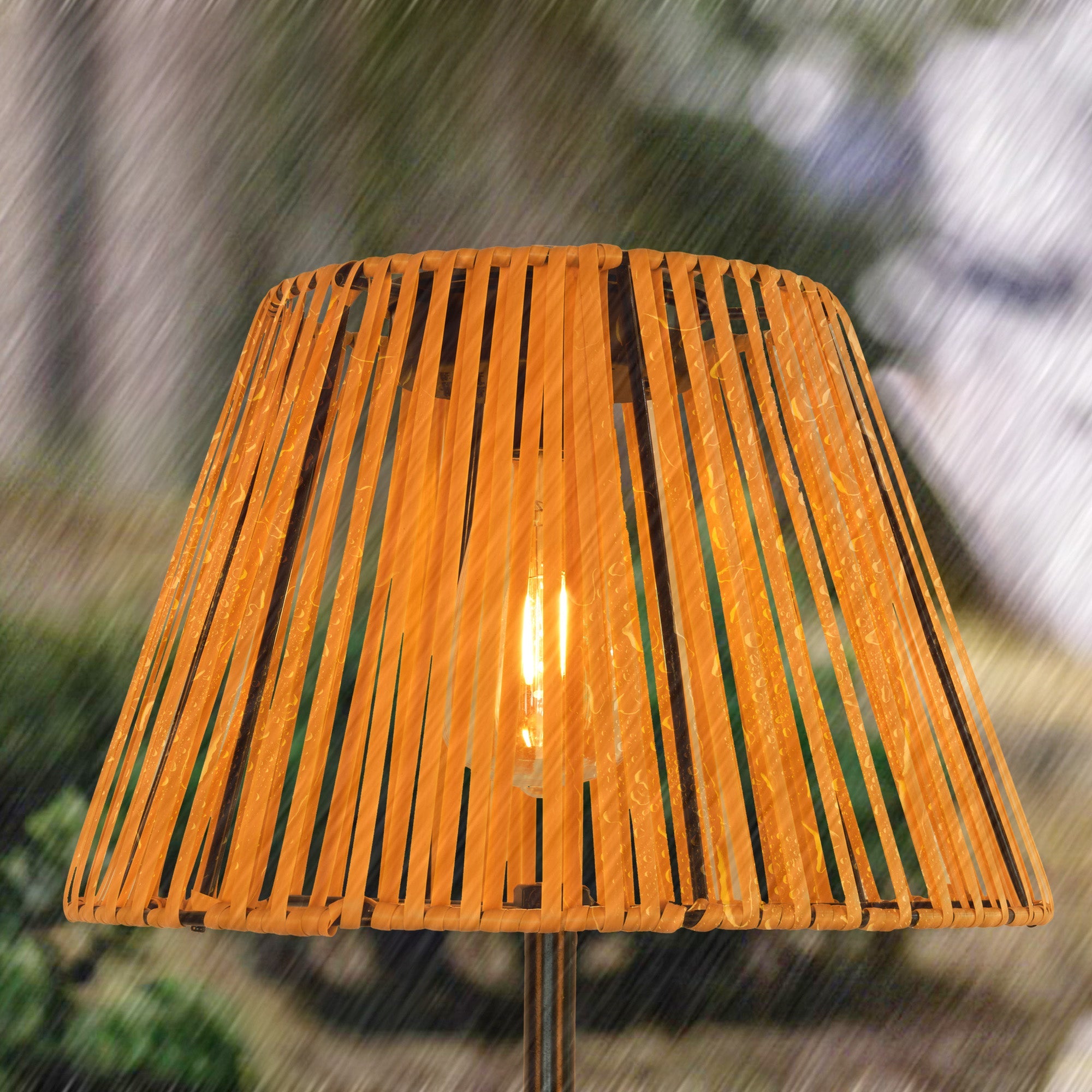 Outdoor Rattan Solar Floor Lamp-1