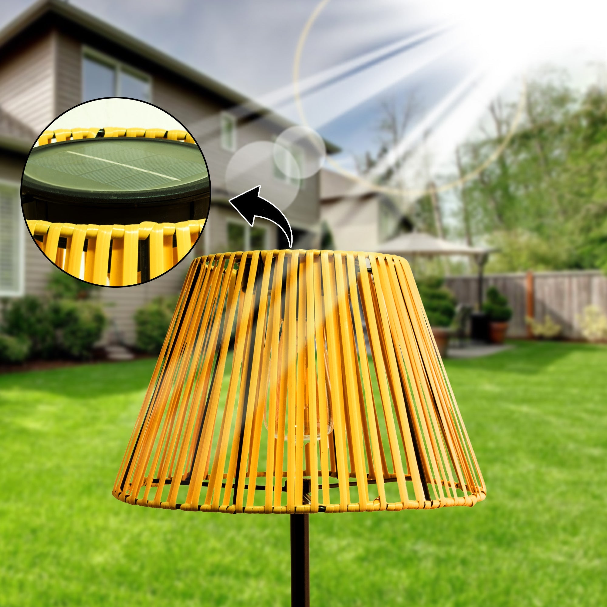 Outdoor Rattan Solar Floor Lamp-3