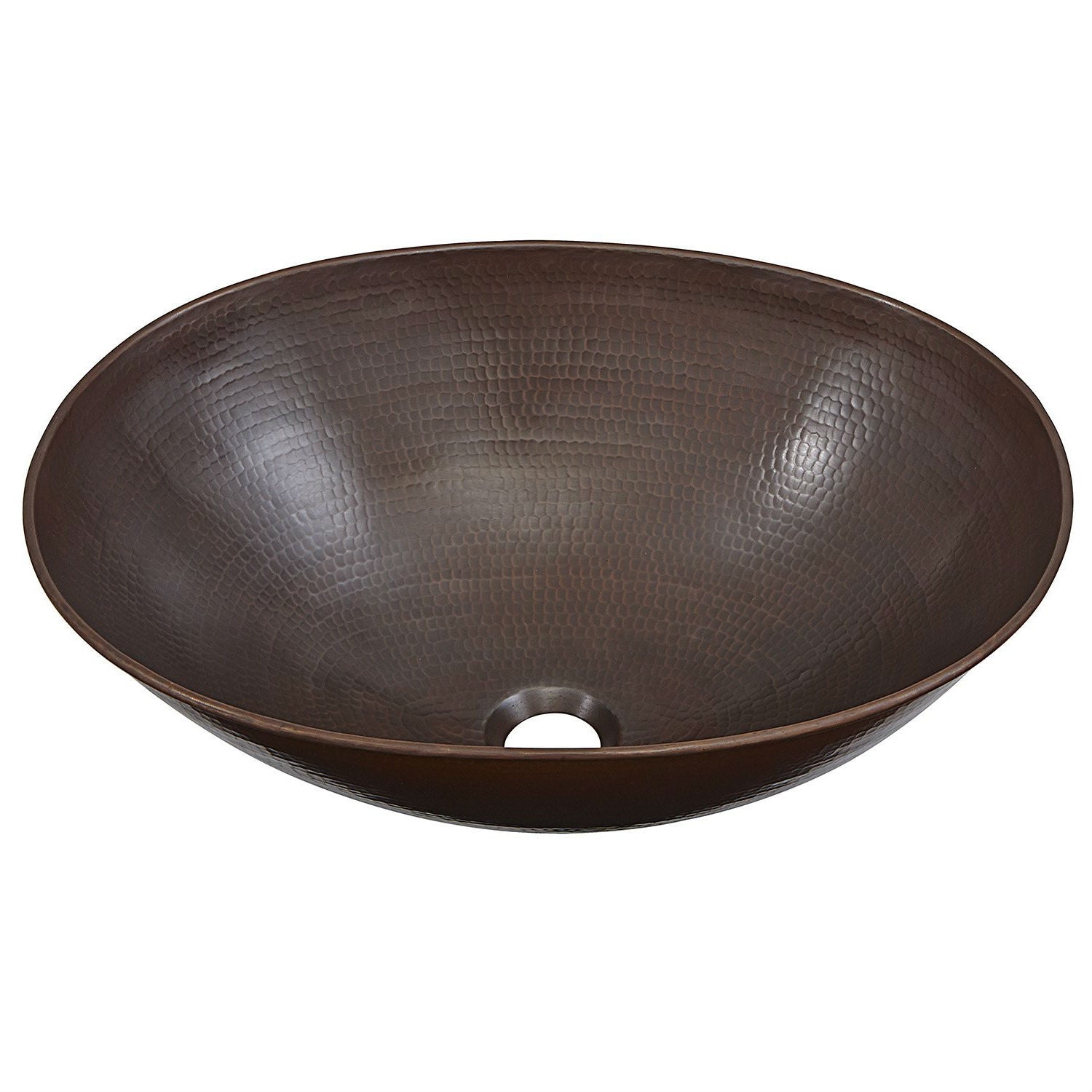 Vessel Style Solid Copper Bathroom Sink Oval 18 x 14 inch-0