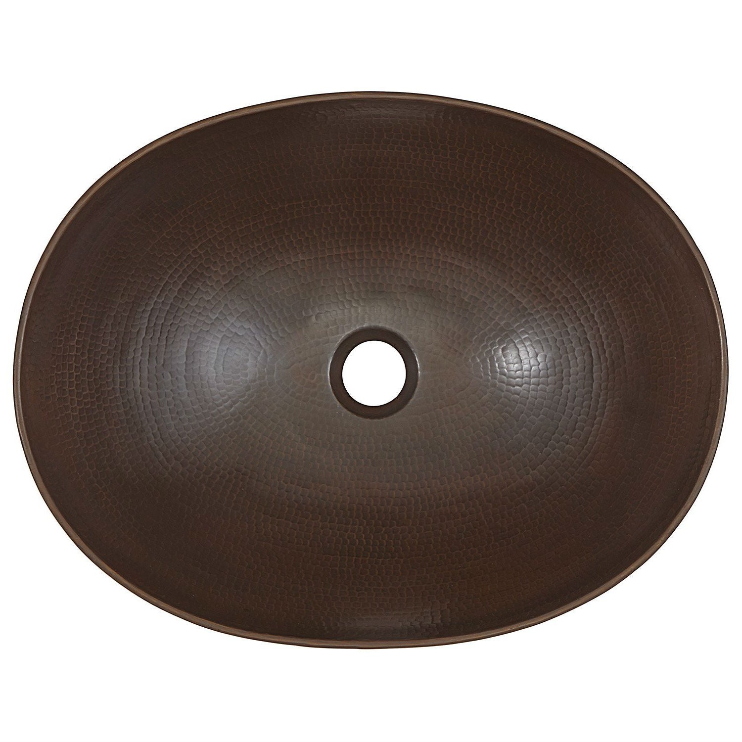 Vessel Style Solid Copper Bathroom Sink Oval 18 x 14 inch-1