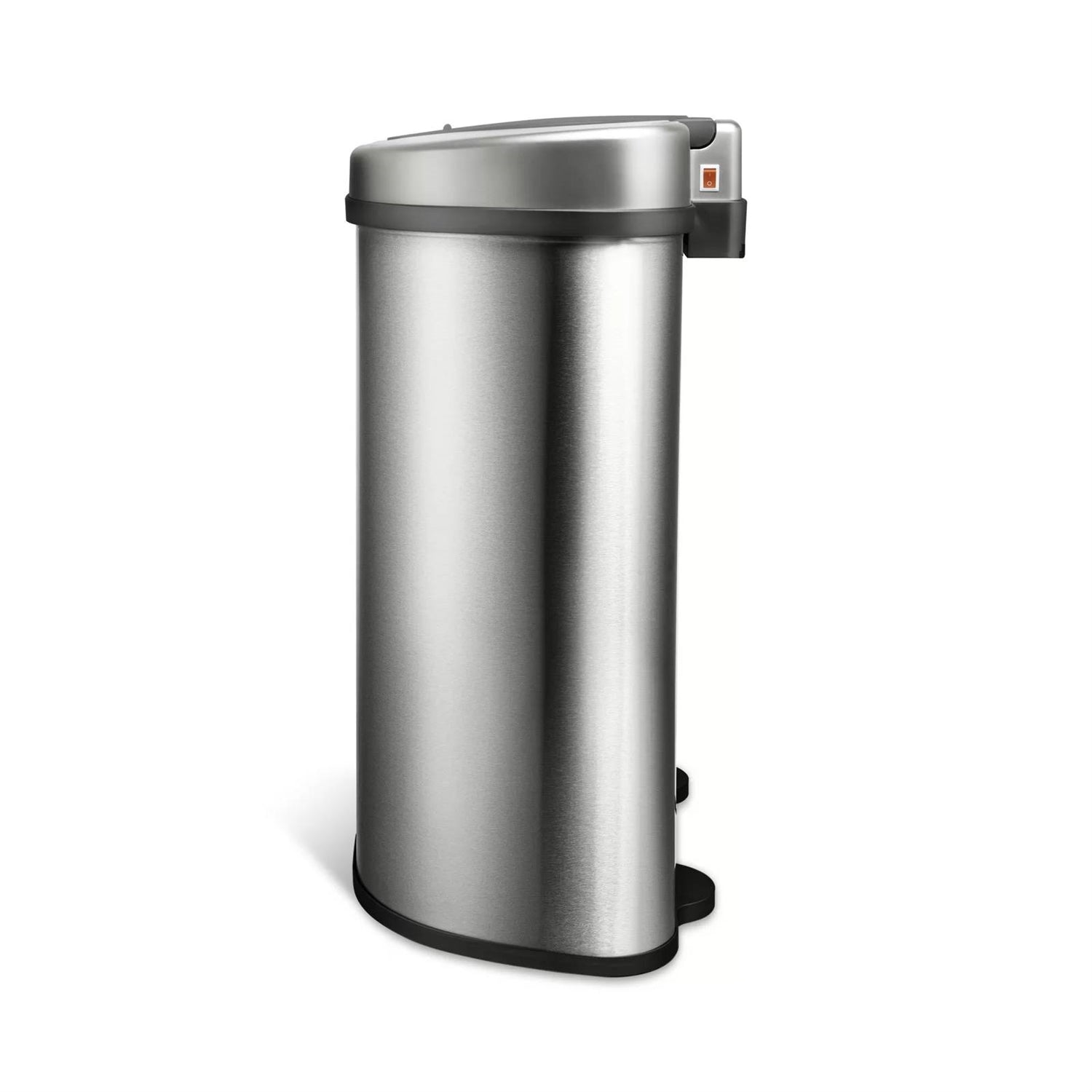 Dual Stainless Steel 18-Gallon Trash Can Recycle Bin with Motion Sensor Lid-1