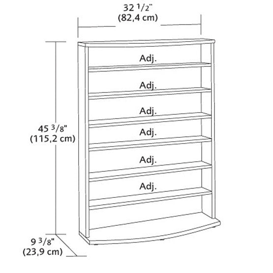 Contemporary 6-Shelf Bookcase Multimedia Storage Rack Tower in Brown Finish-2