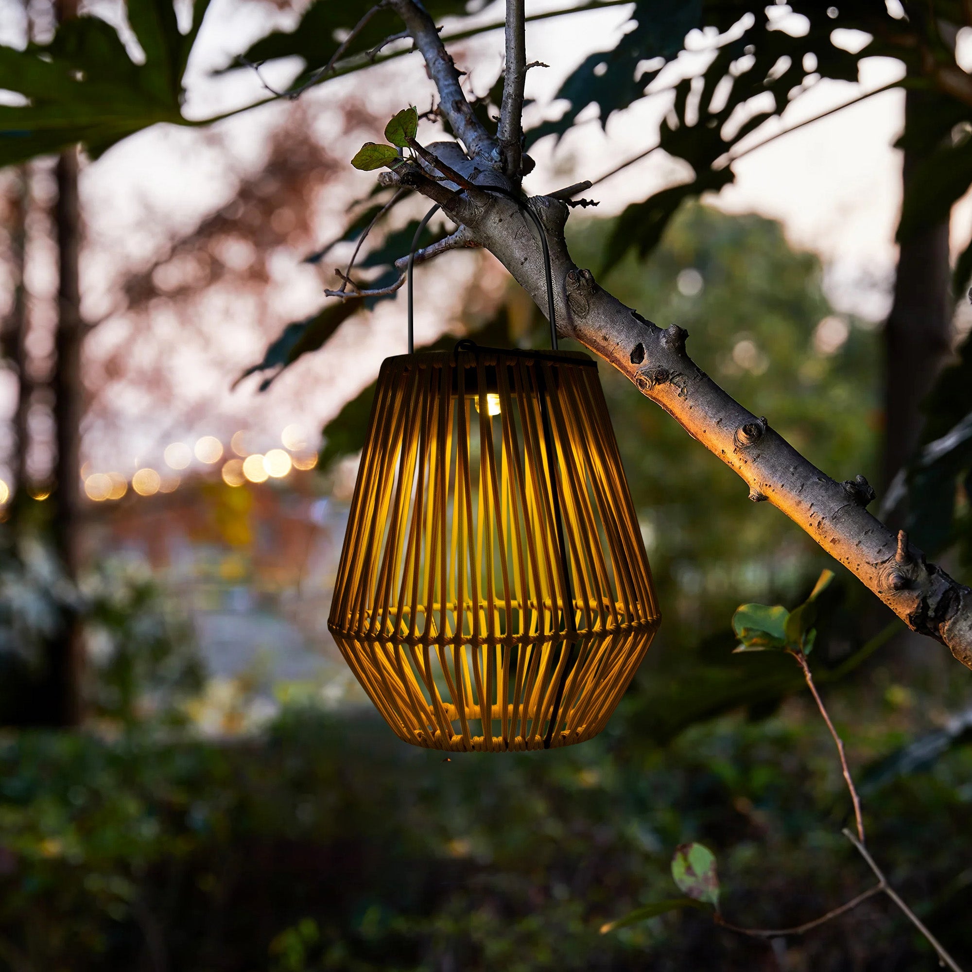 Solar Powered Outdoor Rattan Lantern-1