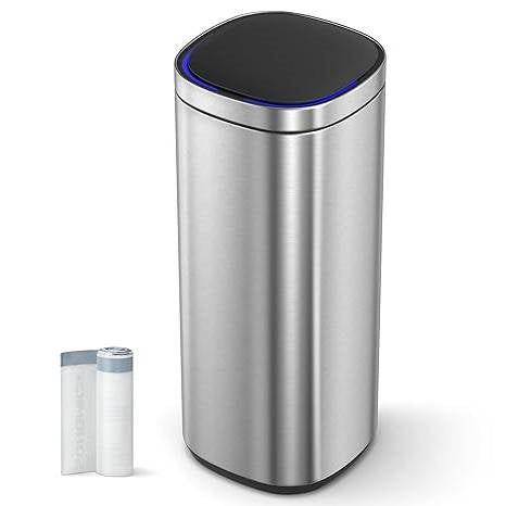 Motion Sensor Stainless Steel 13 gallon Trash Can with Ozone Button-0