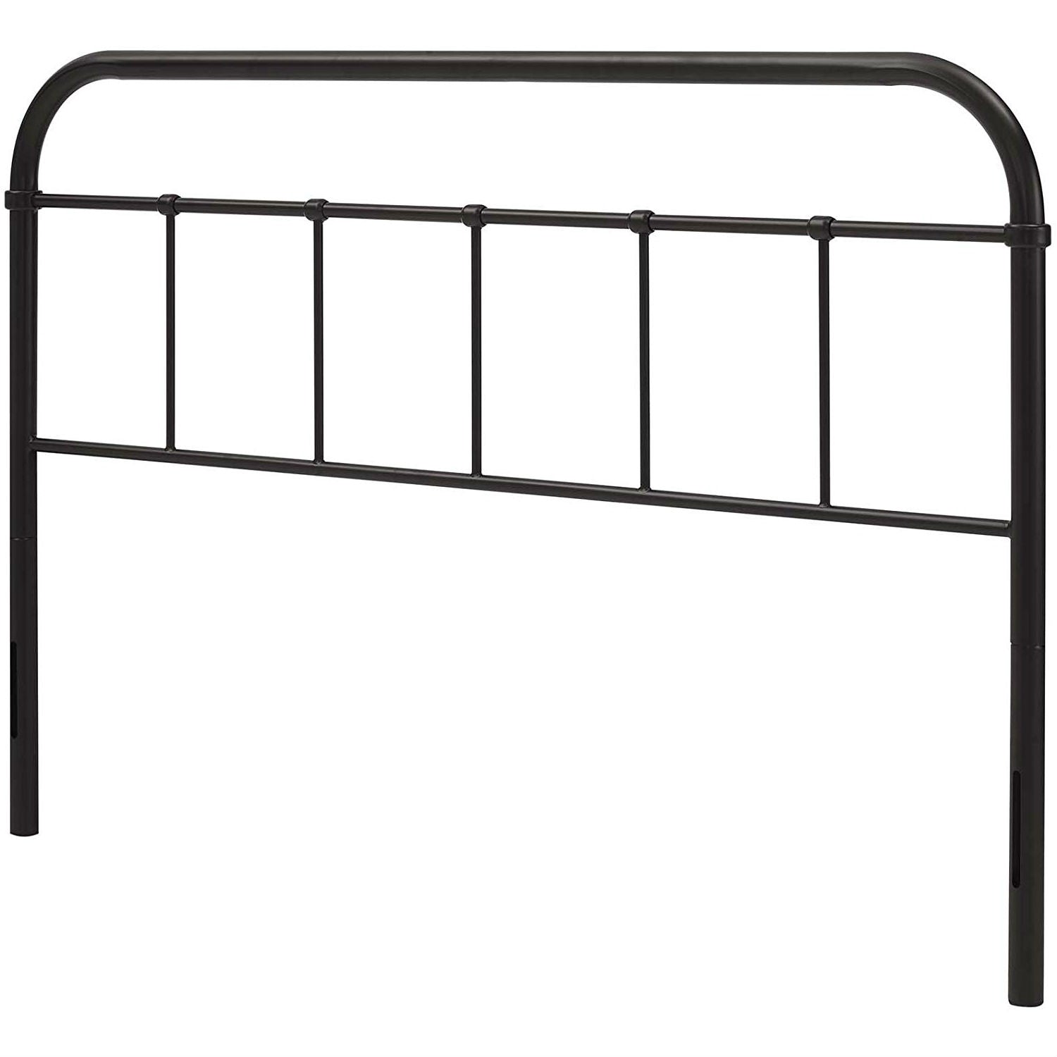 Full size Vintage Dark Brown Metal Headboard with Rounded Corners-0