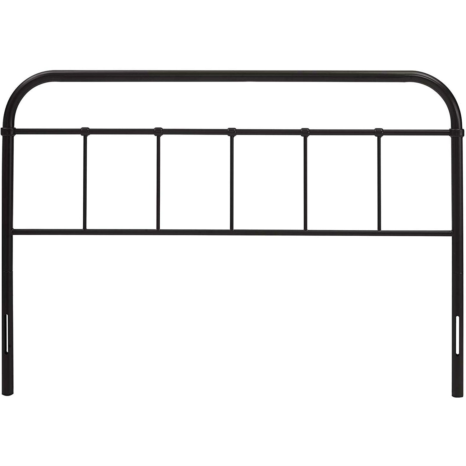 Full size Vintage Dark Brown Metal Headboard with Rounded Corners-1