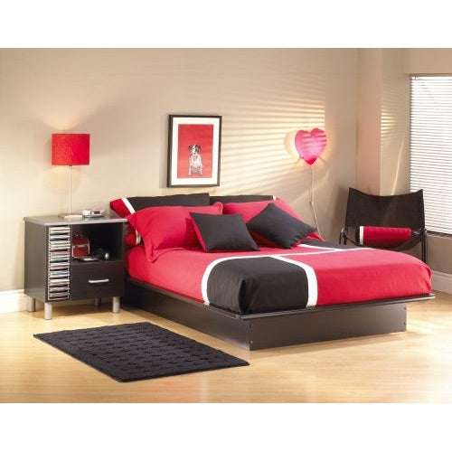 Full Size Modern Platform Bed Frame in Black Finish-1