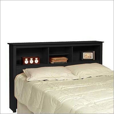 Queen-size Storage Headboard in Black Finish-0