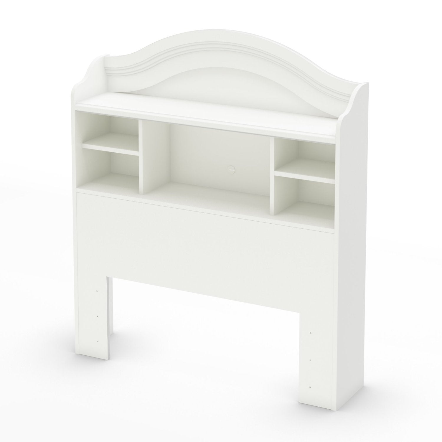 Twin size Arched Bookcase Headboard in White Wood Finish-0