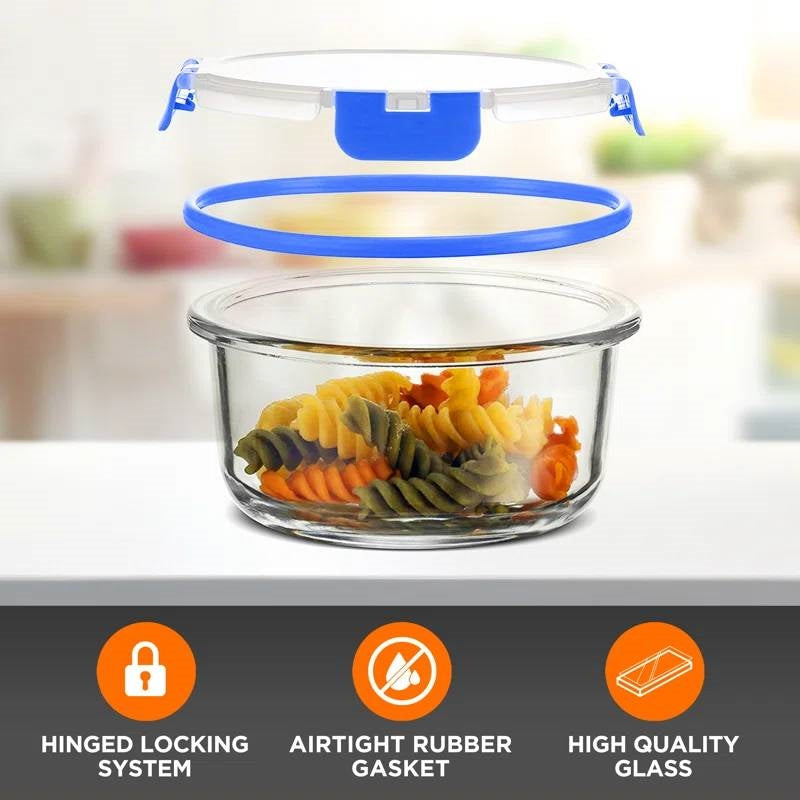 24-Piece Glass Food Storage Container Bakeware Set with Snap Locking Lids-4