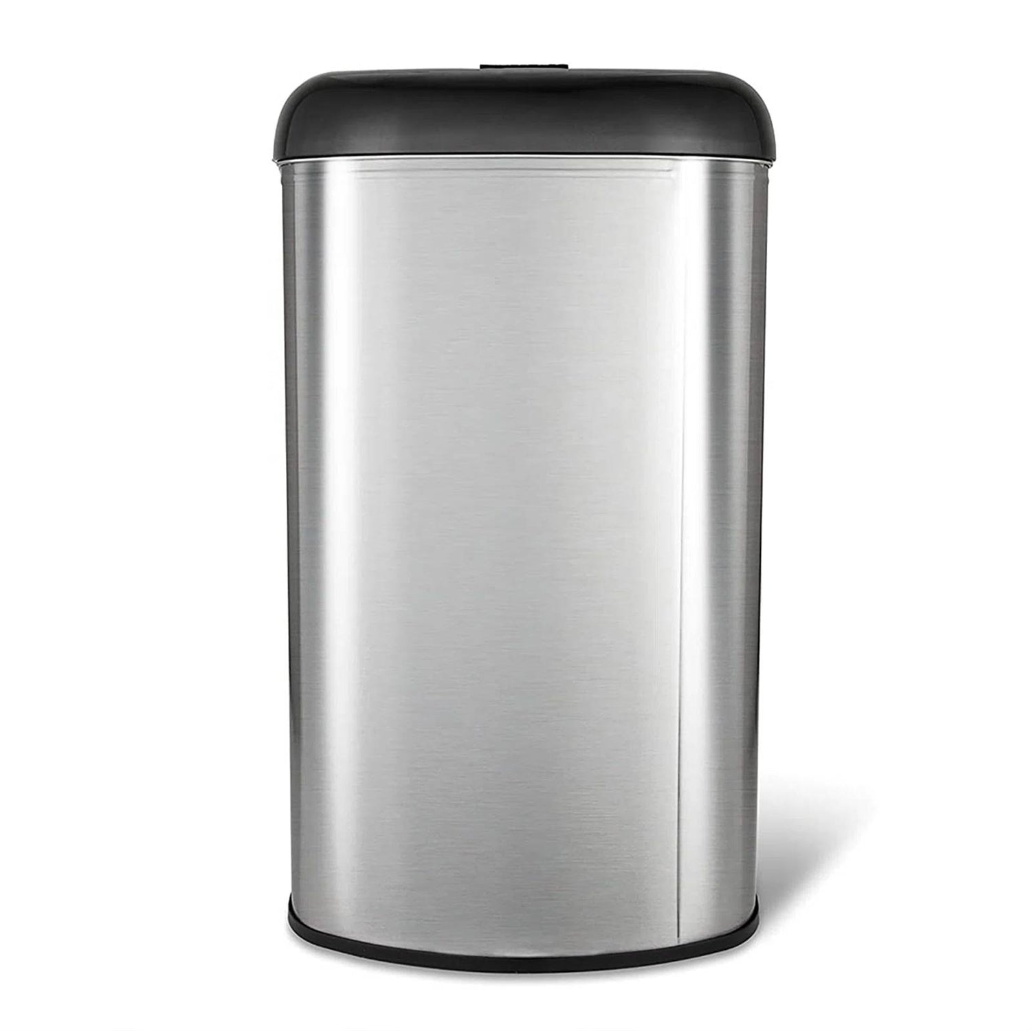 Stainless Steel Black Open Top 13-Gallon Kitchen Trash Can with No Lid-2