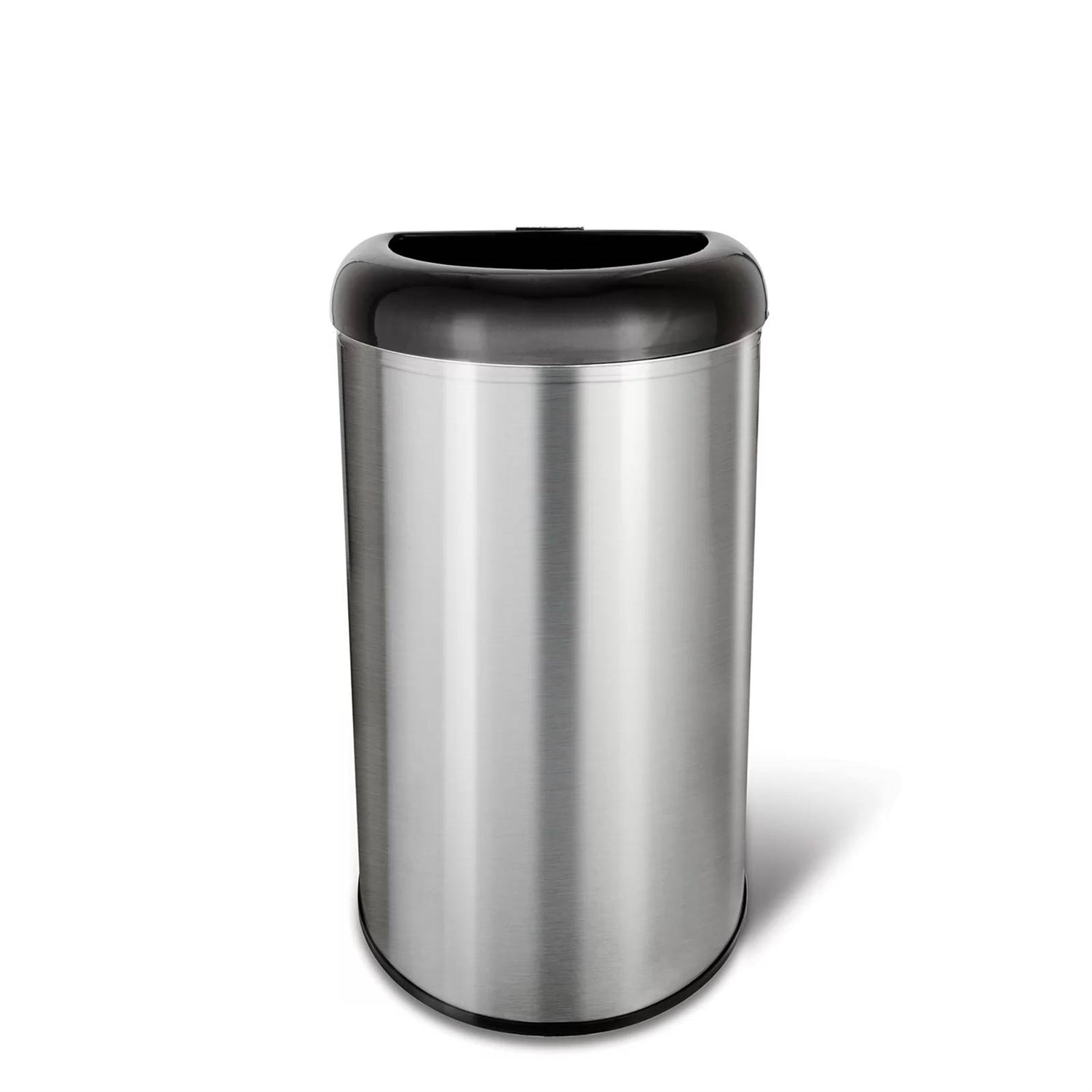 Stainless Steel Black Open Top 13-Gallon Kitchen Trash Can with No Lid-3