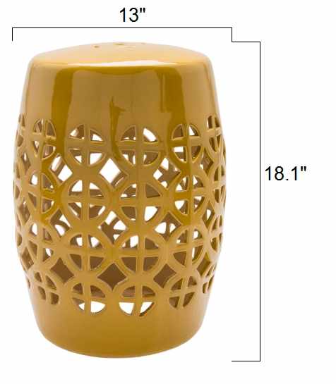 Yellow Ceramic Side Table-4