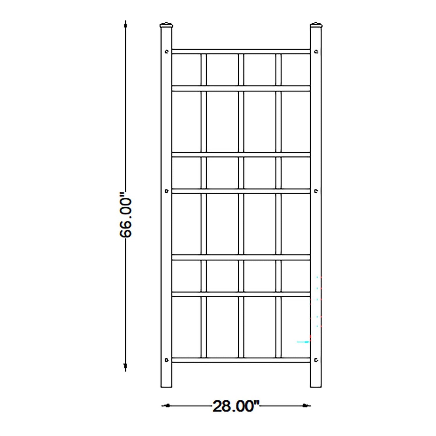 66-inch Outdoor Weather-Resistant Brown Vinyl Garden Trellis with Ground Anchors-1