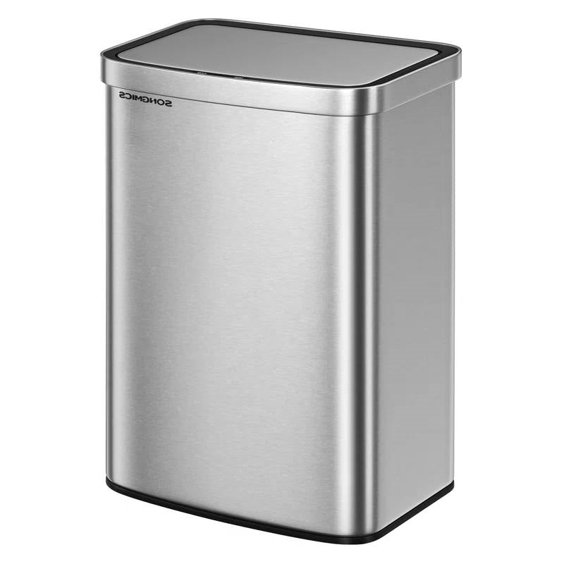 13-Gallon Stainless Steel Kitchen Trash Can with Hand Wave Motion Sensor Lid-2