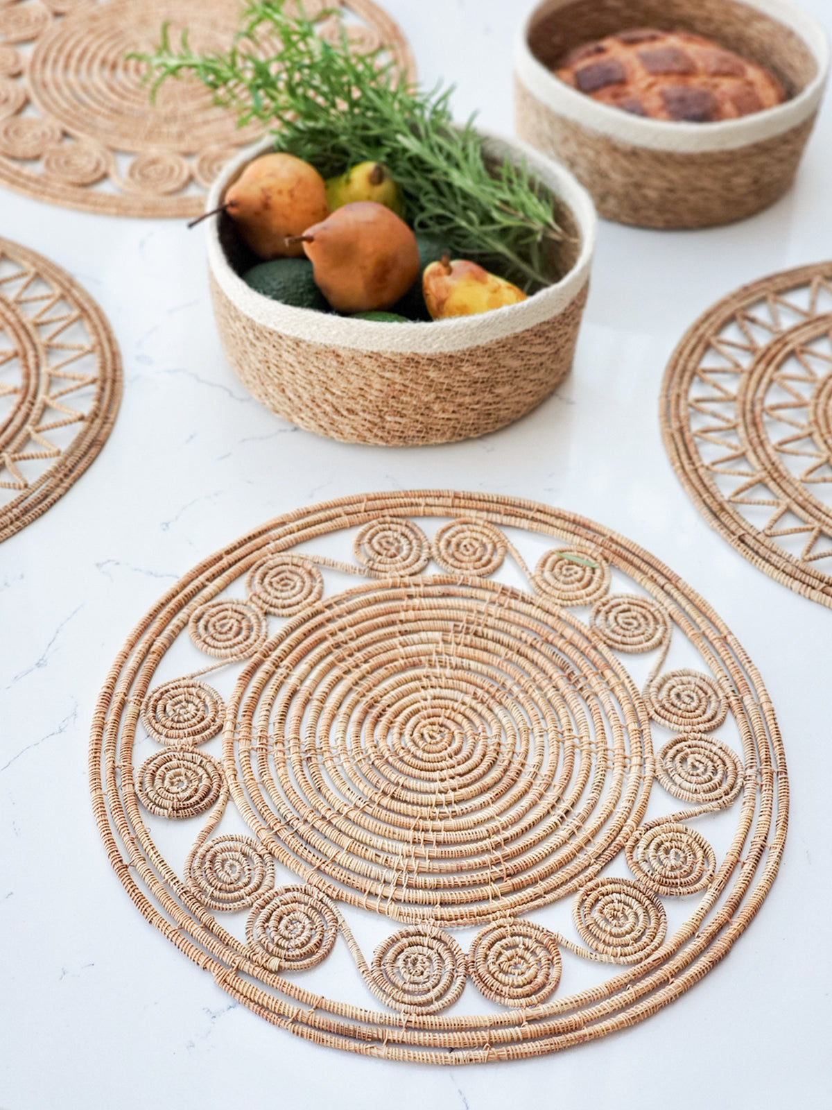 Bayu Woven Palm Fiber Placemat - Natural (Set of 2)-4