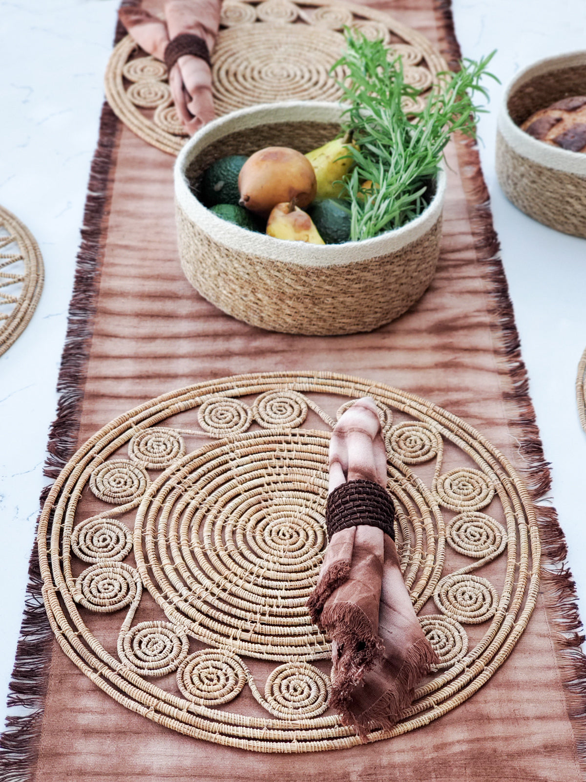 Bayu Woven Palm Fiber Placemat - Natural (Set of 2)-2