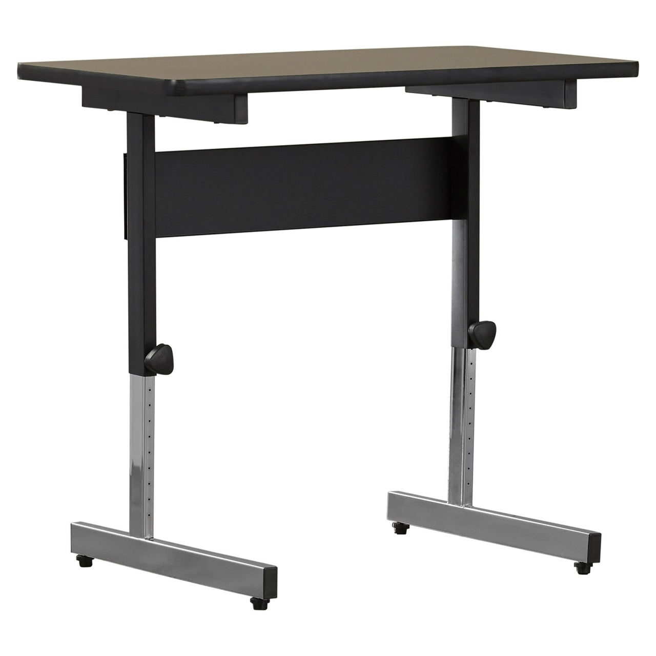 Stand Up Desk Adjustable Height Sitting Standing Writing Table in Walnut-0