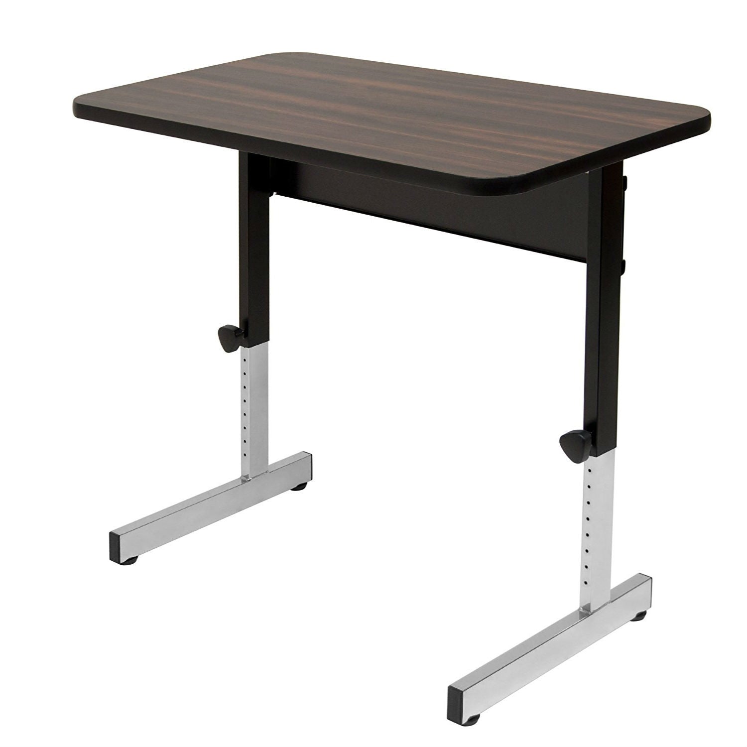 Stand Up Desk Adjustable Height Sitting Standing Writing Table in Walnut-1