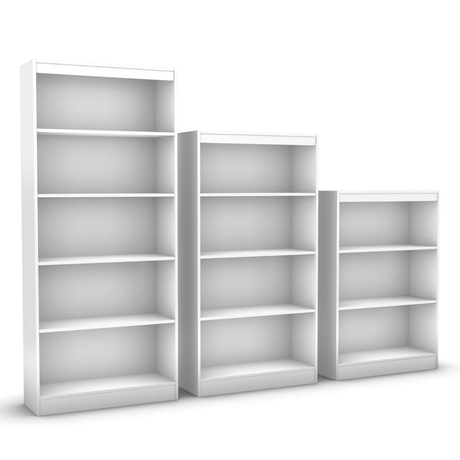 White 4-Shelf Bookcase with 2 Adjustable Shelves-1