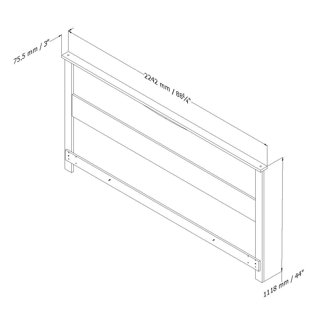 King size Contemporary Headboard in White Wood Finish-3