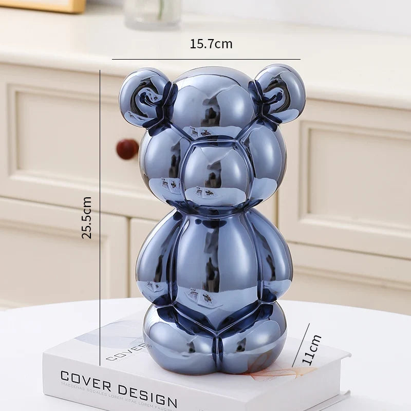 Ceramic Little Fat Bear  Sculpture Home Decor room Decoration Accessories Office Nordic Animal Decorative Sculptures  Figurines