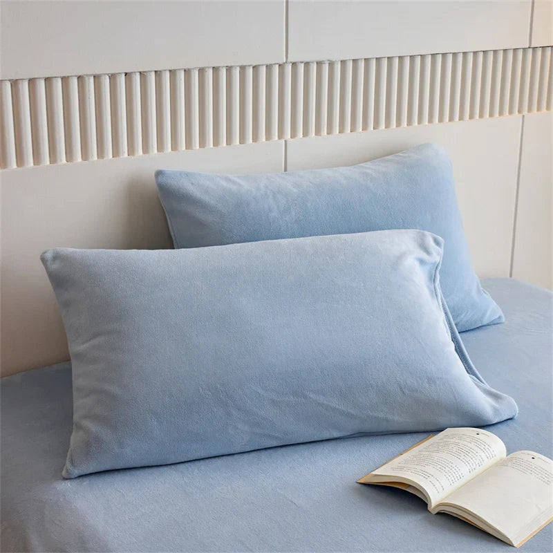 Milk Velvet Pillowcases Solid Color