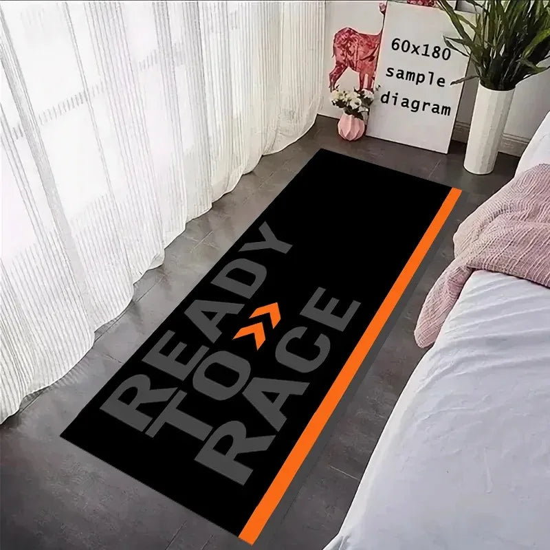 Ready To Race Front Floor Door Entrance Mat Motorcycle Carpet Garage Racing Cool Moto Display Anti-slip Mat Home Decoration Rugs