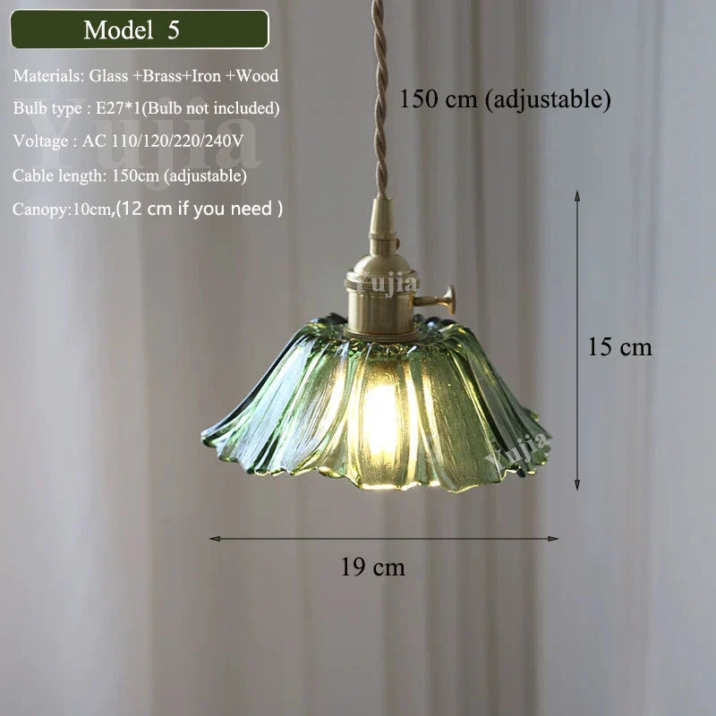 DecorBites™ Green Glass Pendant Light Fixture