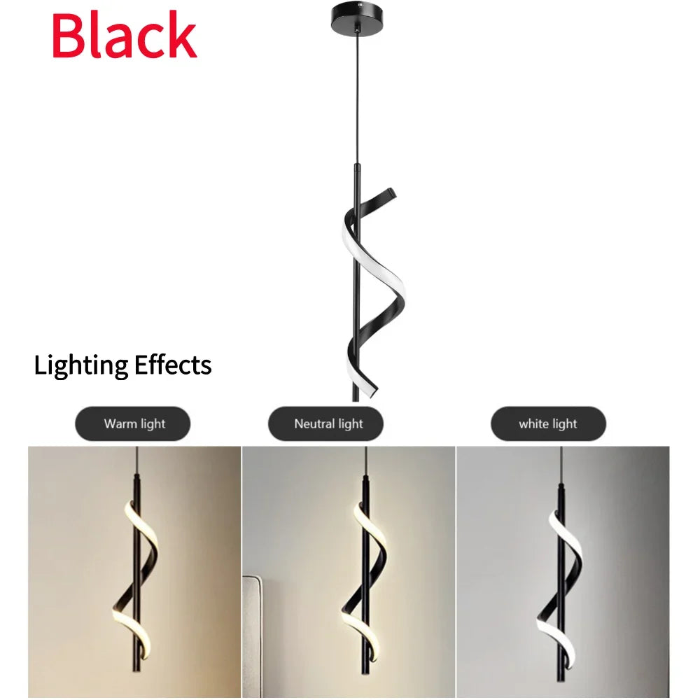 DecorBites™ Spiral Chandelier Modern Ceiling Lamp