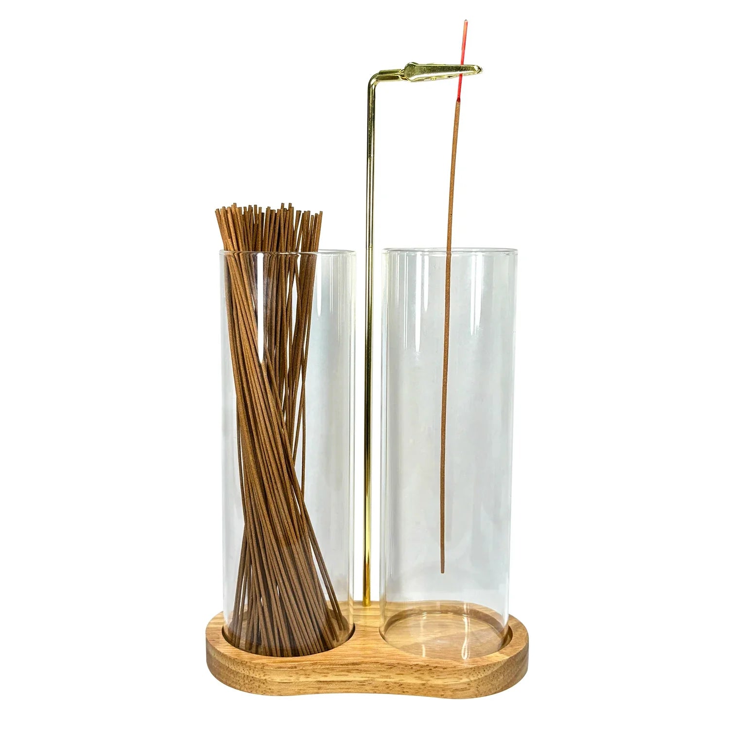 2 in 1 Glass Incense Holder Anti-Ash Flying Incense Burne with Removable Ash Catcher and Incense Sticks Organizer Home Decor