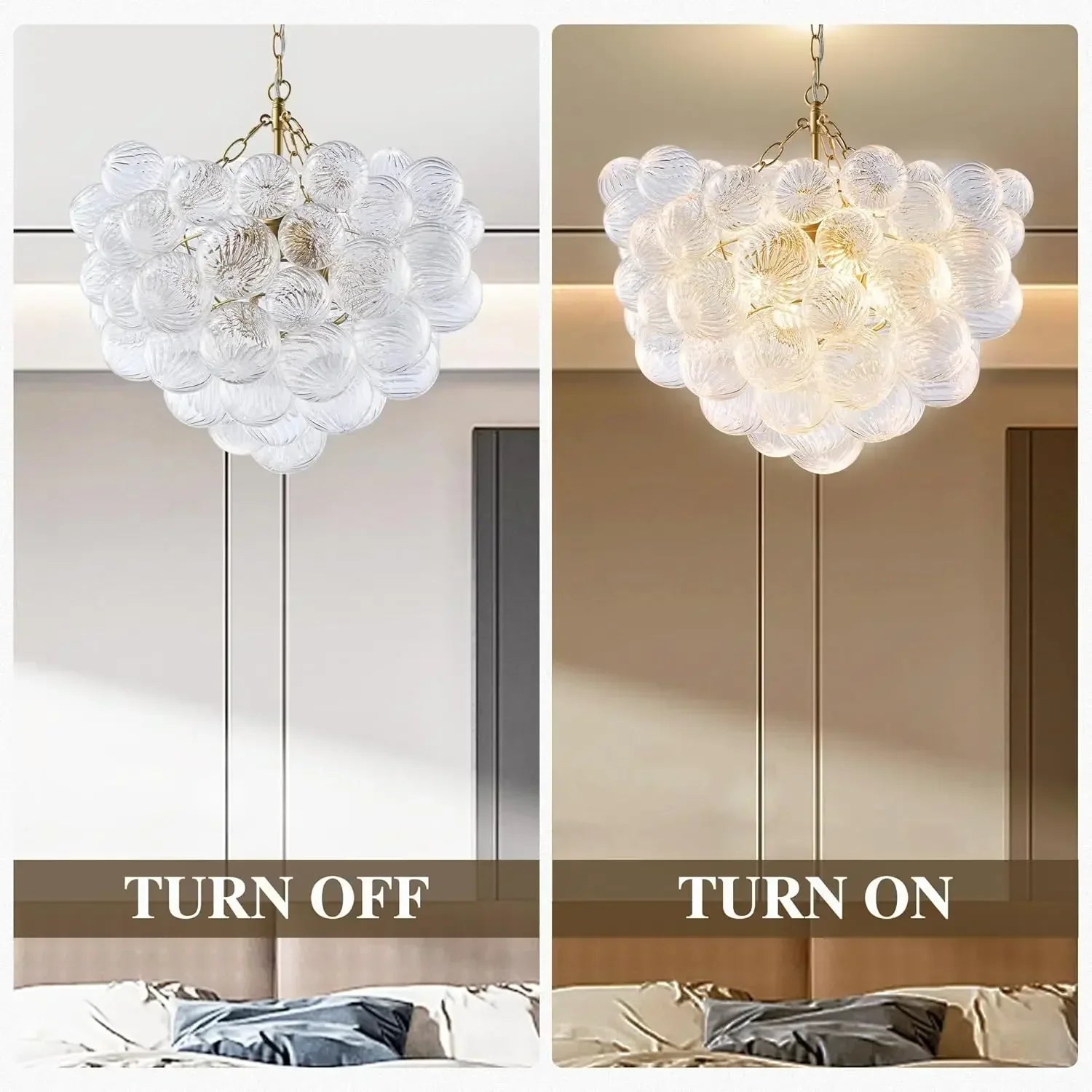 DecorBites™ Glass Bubble Ball Chandelier LED Decorative