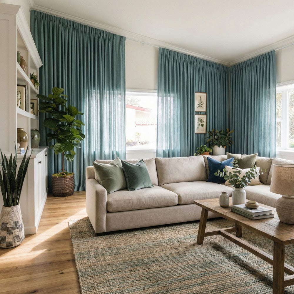 Sabrina Natural Linen Curtains for Living Room