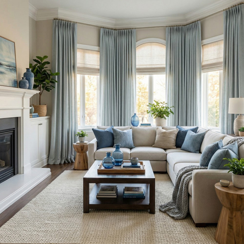 Sabrina Natural Linen Curtains for Living Room