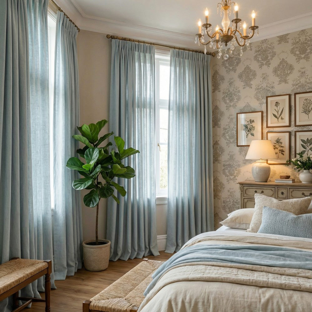 Sabrina Natural Linen Curtains for Living Room