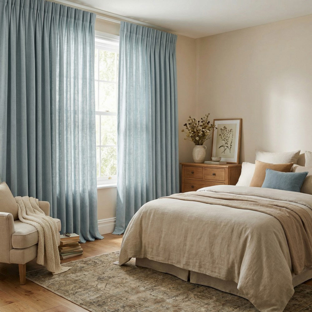 Sabrina Natural Linen Curtains for Living Room