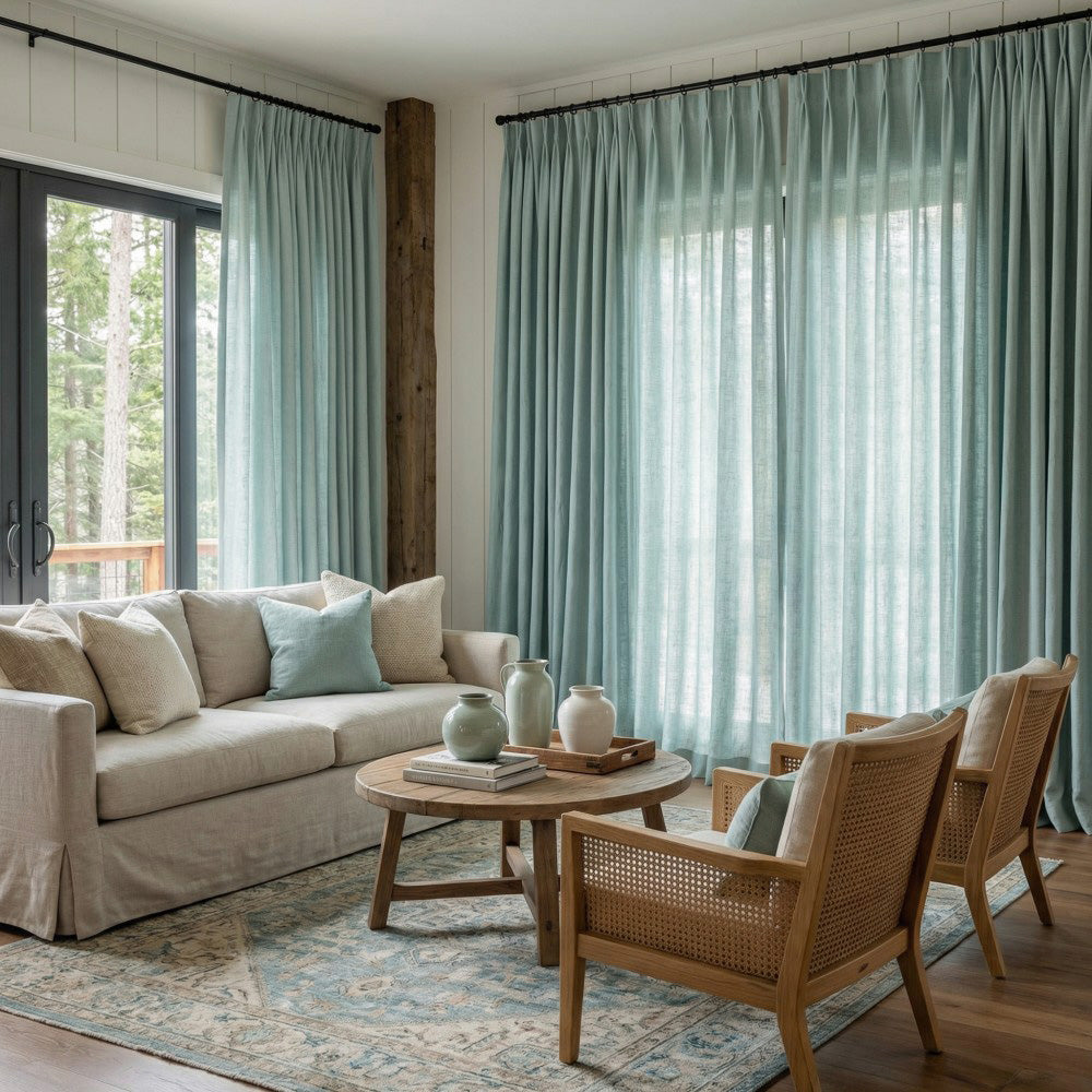 Sabrina Natural Linen Curtains for Living Room