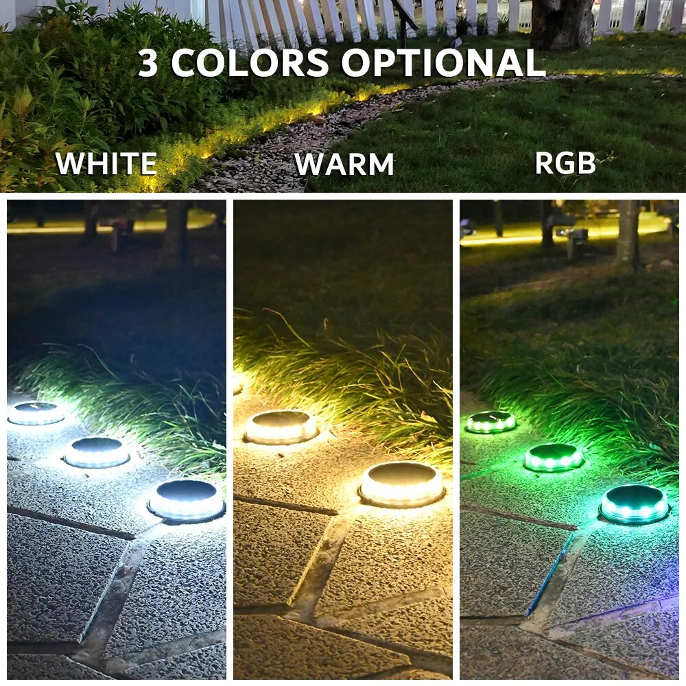 4PCS Super Bright LED Solar Pathway Light Outdoor IP65 Waterproof 3.7V 1200mAH Ground Lamp for Garden Decoration-4